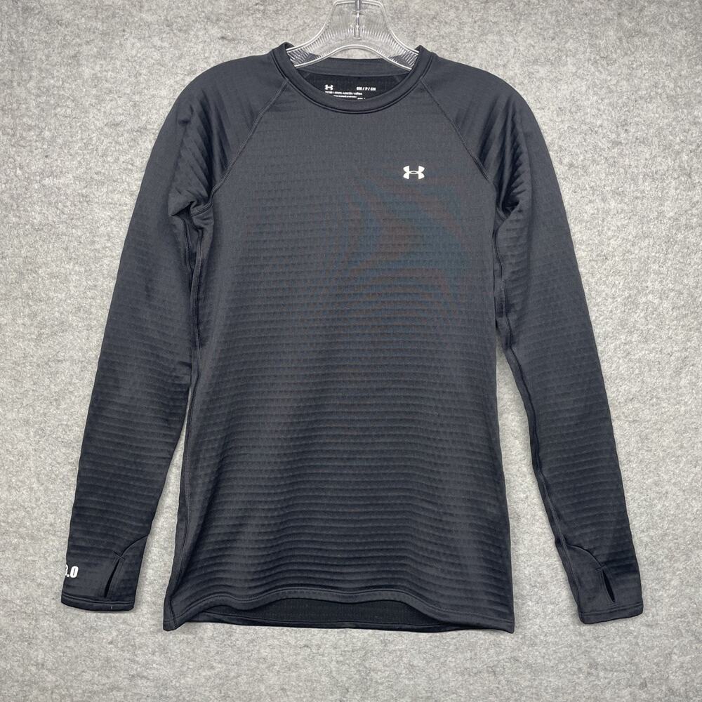 Under Armour 3.0 ColdGear Base Layer Womens Small Black Thermal Shirt Long Slv